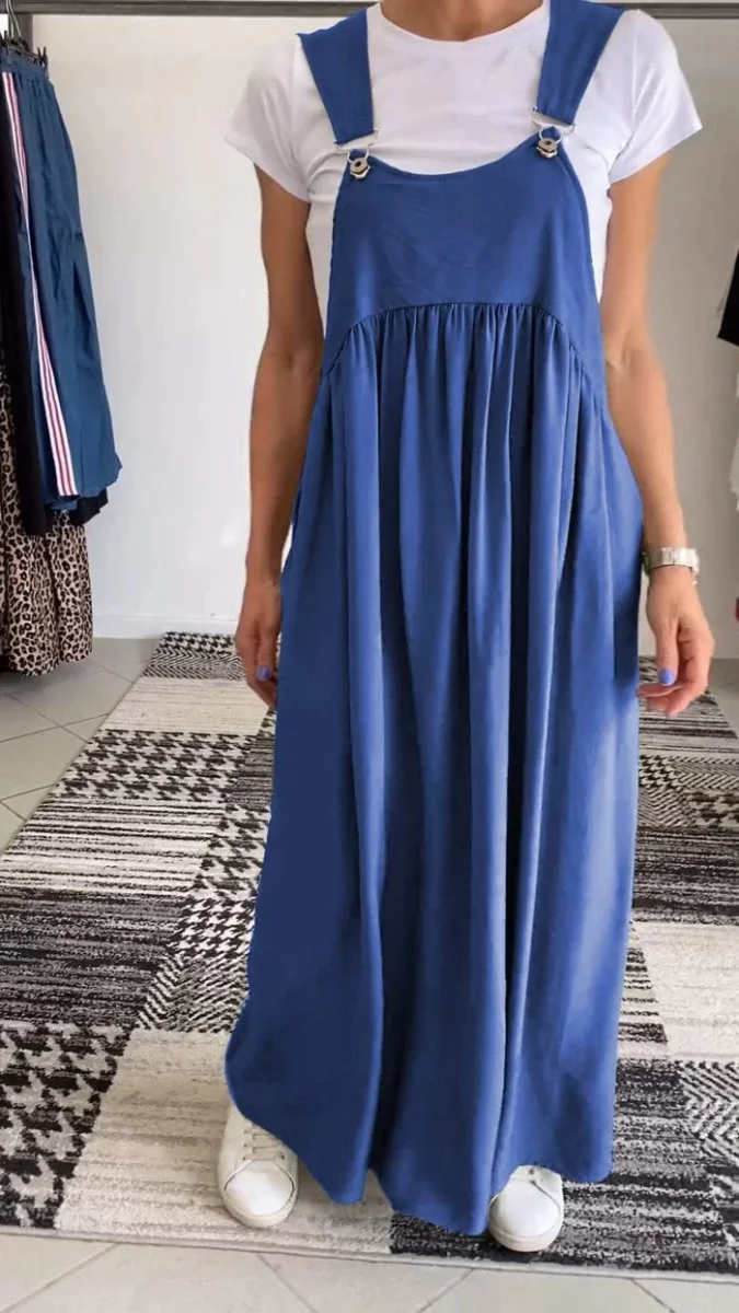 Alice | Vestido casual com alças de cor sólida - Image 2