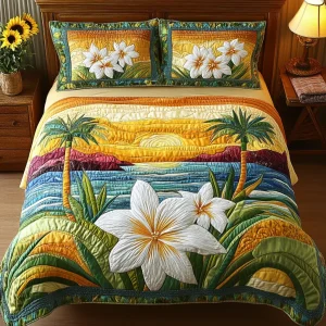 Conjunto de Roupa de Cama Acolchoada de 3 Peças Conforto Aloha