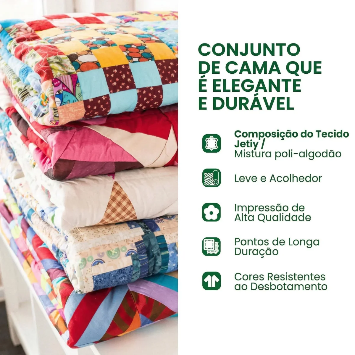 Conjunto de Roupa de Cama Acolchoada de 3 Peças Rosa Roxa - Image 8